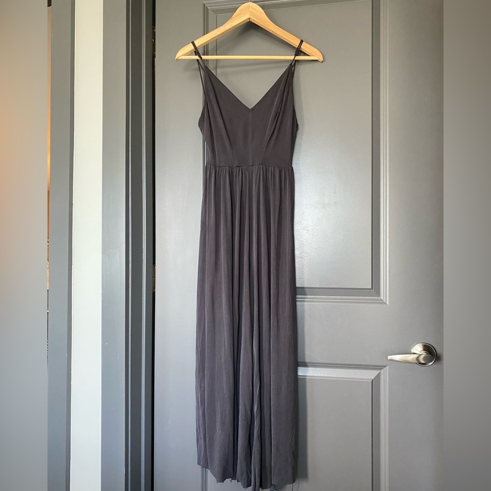 Grey stretch jumpsuit with strappy back. Purchased from Urban Outfitters.